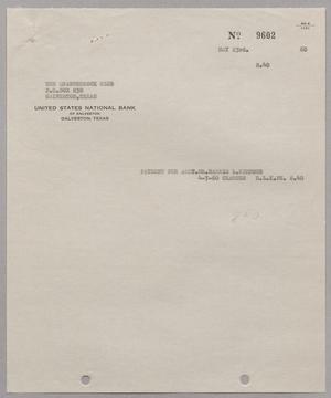 [Invoice for Payment for Account for Mr. Harris L. Kempner, May 1960]