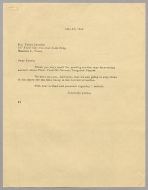 [Letter from Harris Leon Kempner to Fayez Sarofim, May 27, 1960]