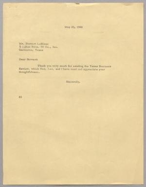 [Letter from Harris L. Kempner to Stewart LeBlanc, May 25, 1960]