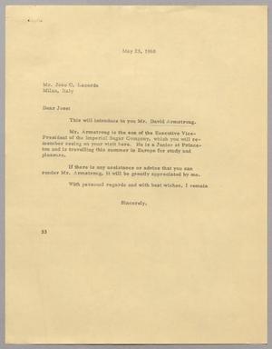 [Letter from Harris Leon Kempner to Jose Q. Lacerda, May 25, 1960]
