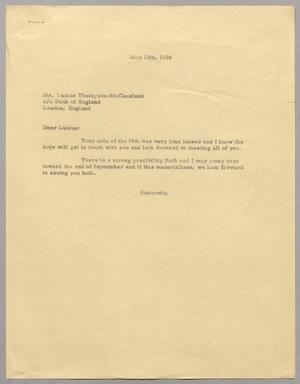 [Letter from Harris Leon Kempner to Lucius Thompson-McCausland, May 13, 1960]