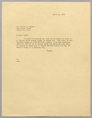[Letter from Isaac Herbert Kempner to Sandy, April 30, 1960]