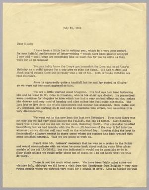 [Letter from Harris L. Kempner to Marion L. Kempner, July 29, 1964]