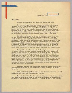 Primary view of object titled '[Letter from Harris L. Kempner to Isaac H. Kempner III, August 19, 1953]'.