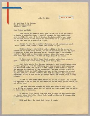 [Letter from Harris L. Kempner to Mr. and Mrs. I. H. Kempner, July 23, 1953]