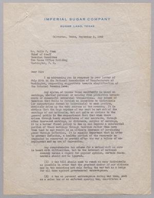 [Letter from Isaac H. Kempner to Colin F. Stam, September 3, 1943]