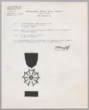 Primary view of object titled '[Letter from J. B. Longstaff to Harris L. Kempner, April 1, 1946]'.