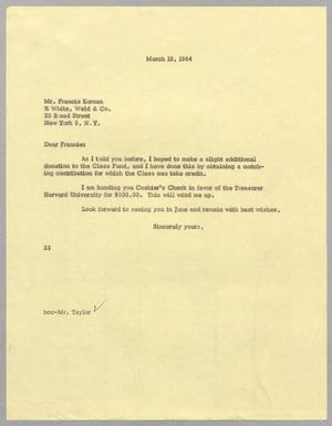 [Letter from Harris L. Kempner to Francis Kernan, March 10, 1964]