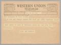 Primary view of [Telegram from Ruth and Harris Kempner to Mr. and Mrs. Dudley Sharp, February 20, 1964]