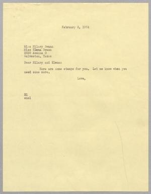 [Letter from Harris L. Kempner to Hiliary and Eliza Swann, February 8, 1964]