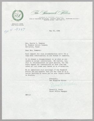[Letter from Donald W. Cooke to Harris L. Kempner, May 26, 1964]