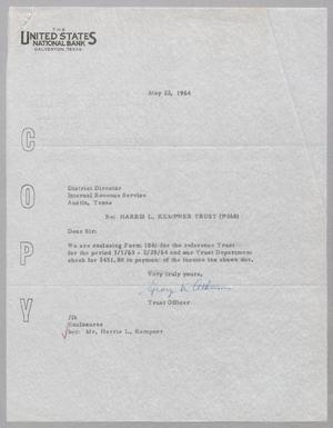 [Letter from George M. Atkinson to the Internal Revenue Service, May 22, 1964, Copy]