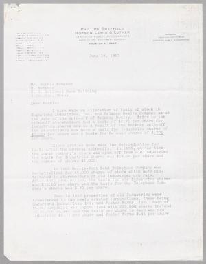 [Letter from Jay A. Phillips to Harris L. Kempner, June 18, 1963, Copy]