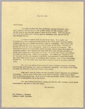 [Letter from Harris L. Kempner to Marion L. Kempner, May 13, 1964]