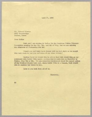 [Letter from Harris L. Kempner to Edward Marcus, April 27, 1964]