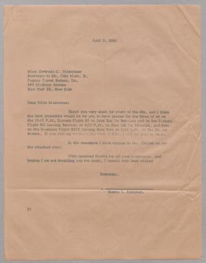 [Letter from Harris L. Kempner to Gertrude C. Macomber, April 9, 1964, Copy]