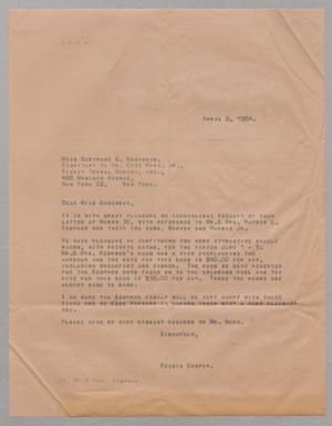 Primary view of object titled '[Letter from Reggie Cooper to Gertrude C. Macomber, April 2, 1964, Copy]'.