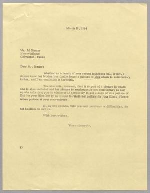 [Letter from Harris L. Kempner to Ed Hunter, March 19, 1964]