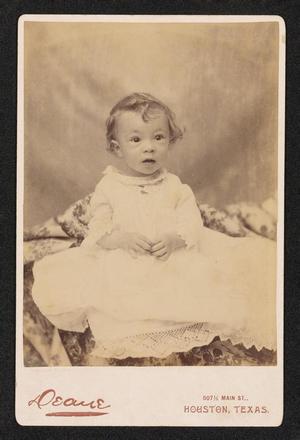 Primary view of object titled '[Portrait of an Unknown Child Sitting on a Blanket]'.