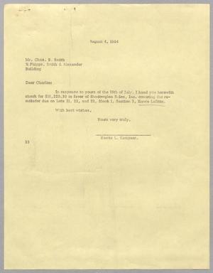 [Letter from Harris L. Kempner to Chas. B. Smith, August 4, 1964]