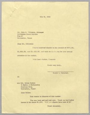 [Letter from Harris L. Kempner to John B. Oliveros, July 16, 1964]
