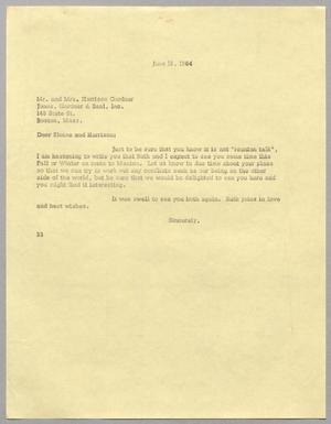 [Letter from Harris L. Kempner to Mr. and Mrs. Harrison Gardner, June 16, 1964]