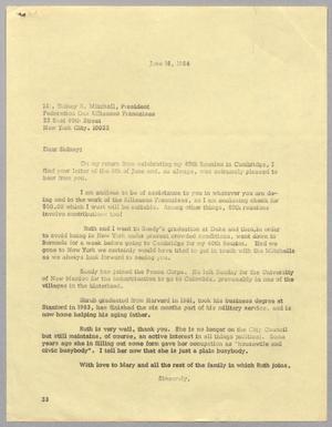 [Letter from Harris L. Kempner to Sidney A. Mitchell, June 16, 1964]