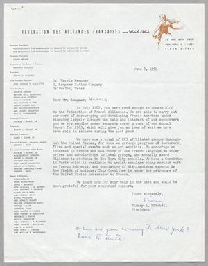 [Letter from Sidney A. Mitchell to Harris L. Kempner, June 8, 1964]