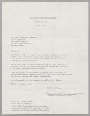 [Letter from Harris Leon Kempner to Leon R. Dreyfus, Dr. L. A. Morgan, Charles Worthen, June 2, 1971]