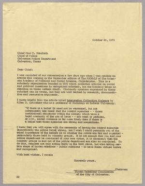 [Letter from Harris Leon Kempner to Paul T. Stanforth, October 26, 1970]