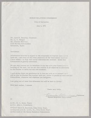 [Letter from Harris Leon Kempner to Leon R. Dreyfus, Dr. L. A. Morgan, Charles Worthen, June 2, 1971]