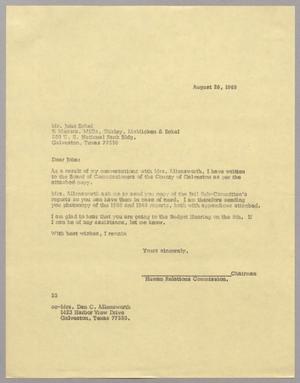 [Letter from Harris L. Kempner to John Eckel, August 26, 1969]