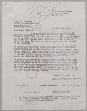 [Copy of letter from The Interested Citizens Committee, May 24, 1969]