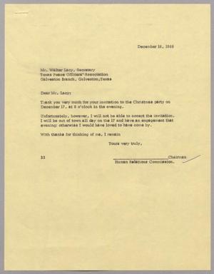 [Letter from Harris L. Kempner to Walter Lacy, December 16, 1968]