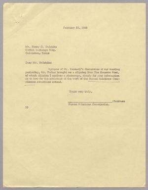 [Letter from Harris L. Kempner to Henry G. Dalehite, February 25, 1966]