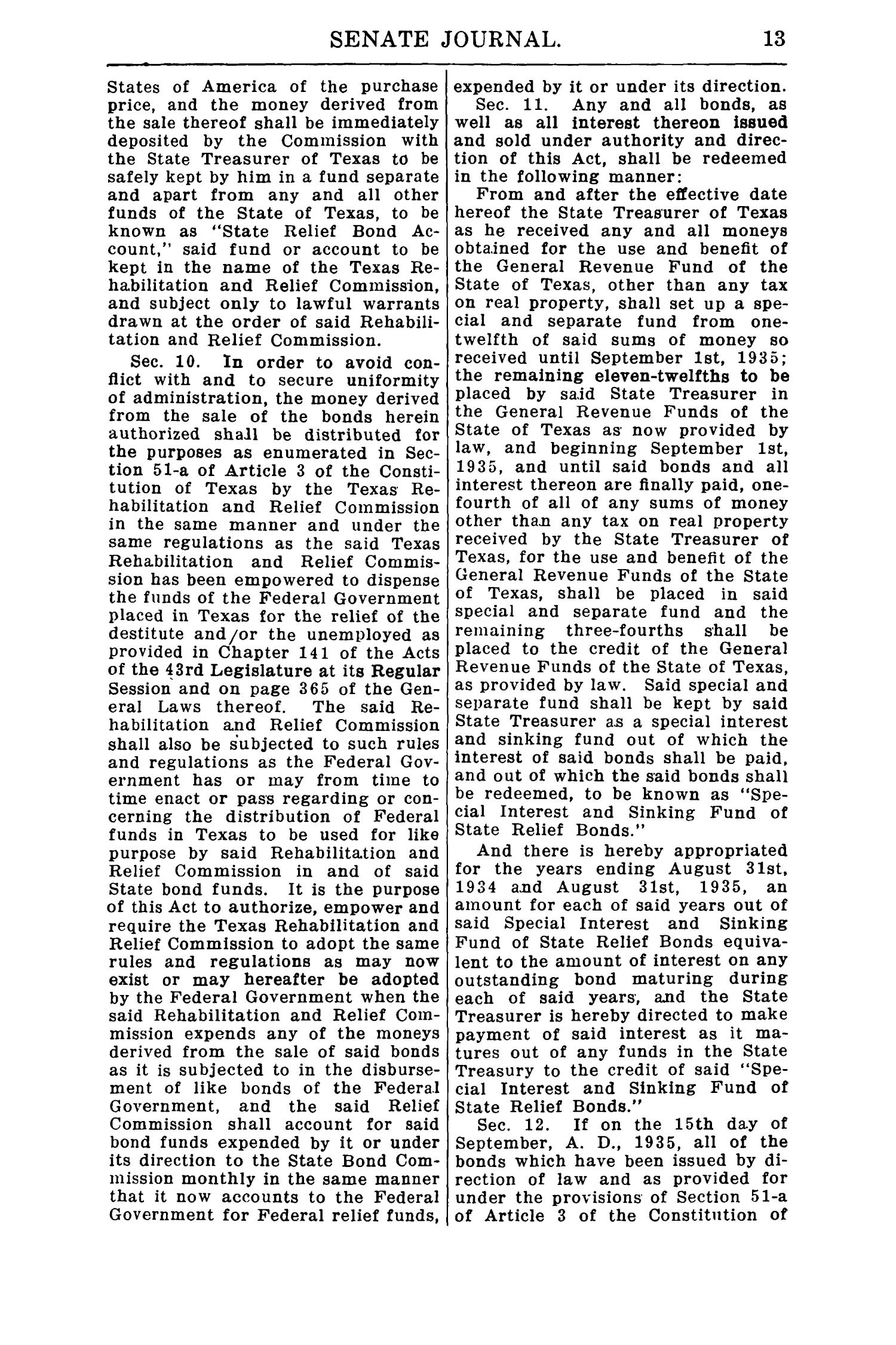 Journal of the Senate of Texas being the First Called Session of the Forty-Third Legislature
                                                
                                                    13
                                                
