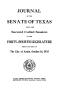 Legislative Document: Journal of the Senate of Texas being the Second Called Session of the…