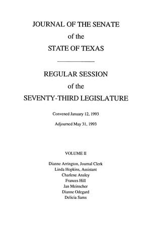 Primary view of object titled 'Journal of the Senate of the State of Texas, Regular Session of the Seventy-Third Legislature, Volume 2'.