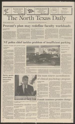 The North Texas Daily (Denton, Tex.), Vol. 75, No. 15, Ed. 1 Thursday, September 24, 1992