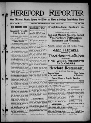 Hereford Reporter (Hereford, Tex.), Vol. 1, No. 21, Ed. 1 Friday, July 12, 1901