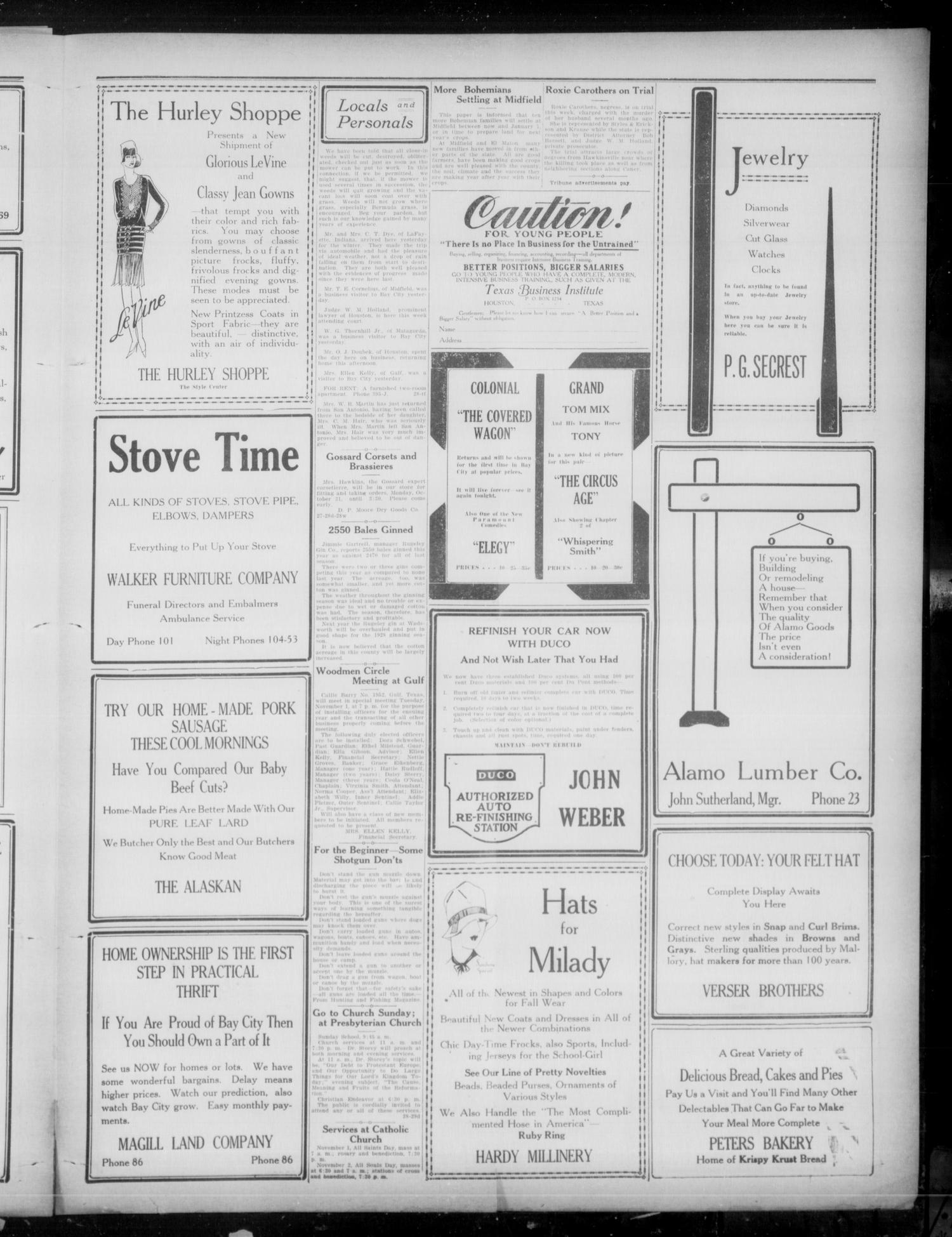 The Daily Tribune (Bay City, Tex.), Vol. 22, No. 184, Ed. 1 Friday, October 28, 1927
                                                
                                                    [Sequence #]: 3 of 4
                                                