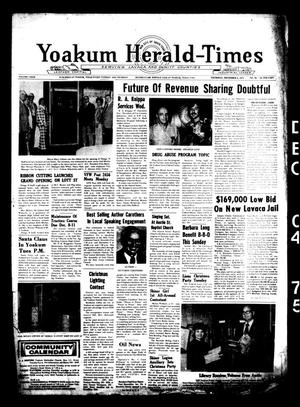 Primary view of object titled 'Yoakum Herald-Times (Yoakum, Tex.), Vol. 73, No. 96, Ed. 1 Thursday, December 4, 1975'.