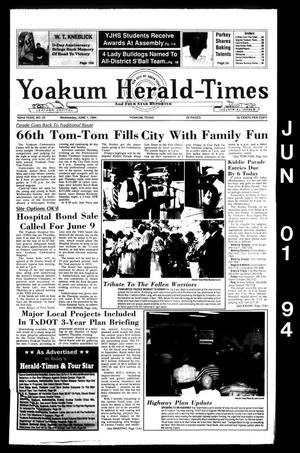 Primary view of object titled 'Yoakum Herald-Times and Four Star Reporter (Yoakum, Tex.), Vol. 102, No. 22, Ed. 1 Wednesday, June 1, 1994'.