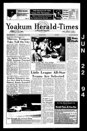 Primary view of object titled 'Yoakum Herald-Times and Four Star Reporter (Yoakum, Tex.), Vol. 102, No. 25, Ed. 1 Wednesday, June 22, 1994'.
