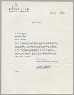 [Letter from Richard L. Bradley to Harris L. Kempner, April 8, 1959]