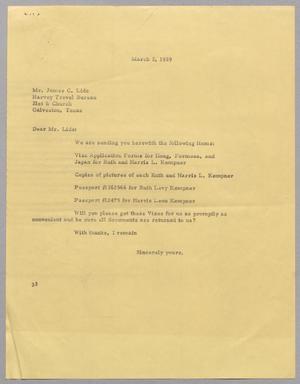 [Letter from Harris Leon Kempner to James C. Lide, March 5, 1959]