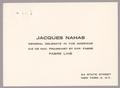 Text: [Business Card for Jacques Nahas]