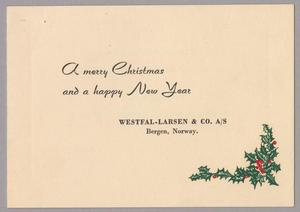 Primary view of object titled '[Holiday Greeting Card from Westfal-Larsen & Co.]'.