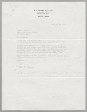 Primary view of object titled '[Letter from W. Edgar Crosby, Jr. to Harris Leon Kempner, November 11, 1960]'.