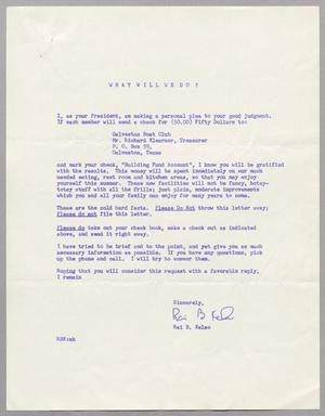 [Letter from Galveston Boat Club]